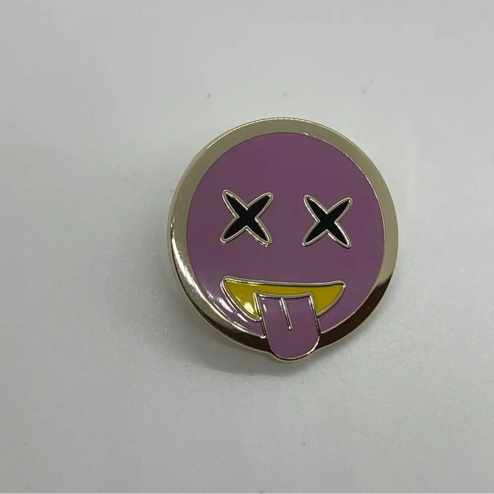 Coach Enamel Decorative Pin - Pink Emoji Round 1